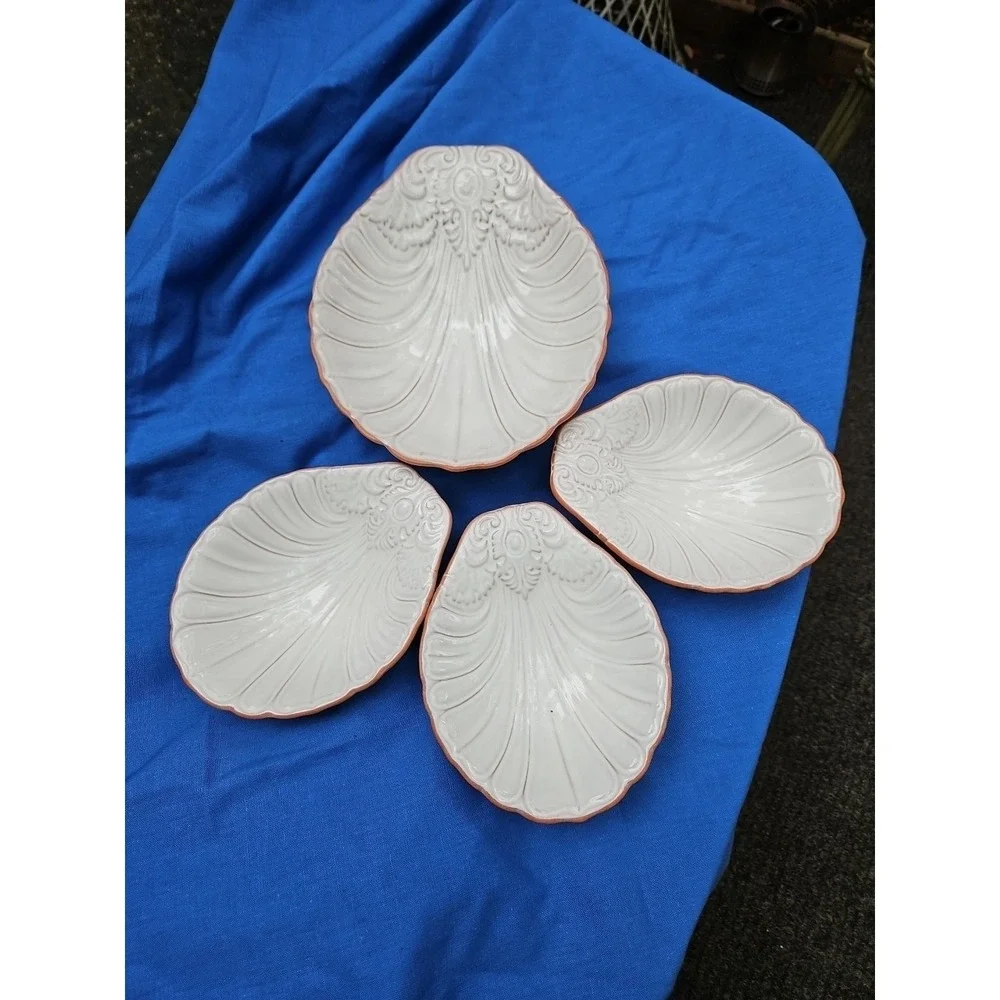 Loneoak &‎ Co Terracotta Shell Serving Bowls Berry Bowls Scalloped Cottagecore